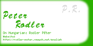peter rodler business card