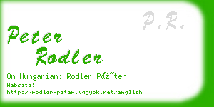 peter rodler business card